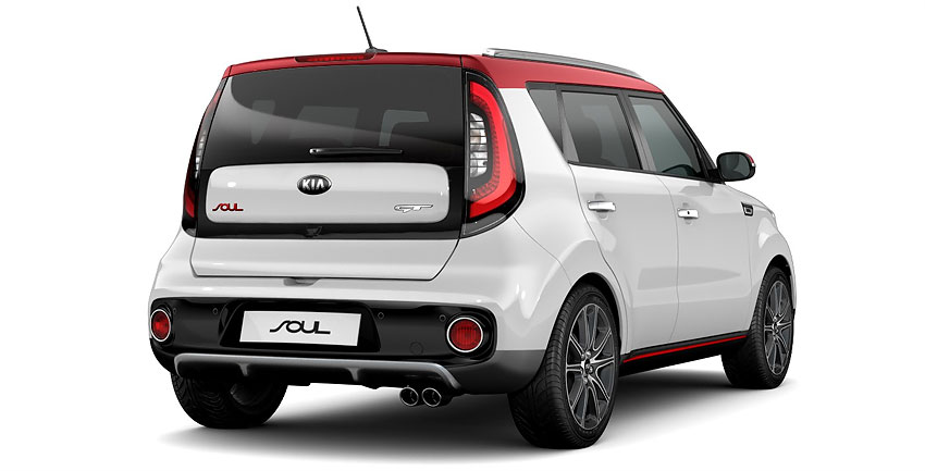 Kia Soul 2017 в двухцветном исполнении - вид сзади.